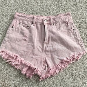 Mustard Seed Pink Frayed Jean Shorts